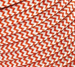 Bílo-oranžový textilní kabel 