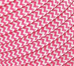 Bílo-růžový textilní kabel 