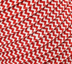 Bílo-červený textilní kabel 