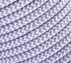 Bílo-fialový textilní kabel  
