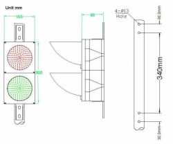 LED světelná signalizace průměr 200mm S1005-200-3-2RG - kopie