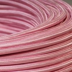 Růžový opředený kabel CYSY 2x0,75 