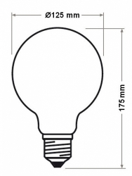 Retro žárovka LED G125-1256-240V-4W-E27