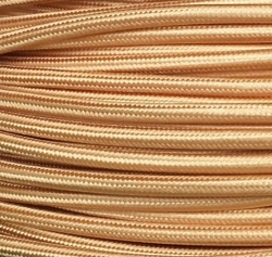 Žluto zlatý textilní kabel CYSY 2x0,75  