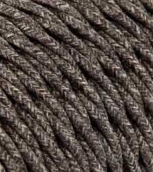 Lněný splétaný opředený kabel CYSY 2x0,75 - hnědý melír