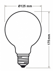 Retro žárovka LED G125-1256-240V-4W-E27