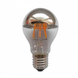 Žárovka LED G60-771-240V-6W-E27- stříbrný vrchlík  