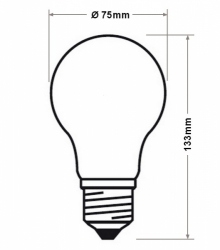 Retro žárovka LED G75-555-220-240V-4W-E27  - kopie