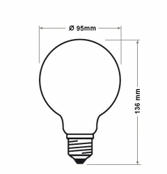 Žárovka LED G95-801-240V-6W-E27- stříbrný vrchlík   - kopie