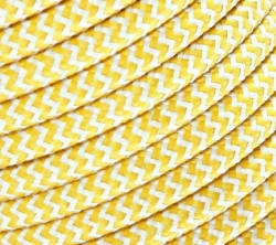 Bílo-žlutý textilní kabel  2x0,75mm